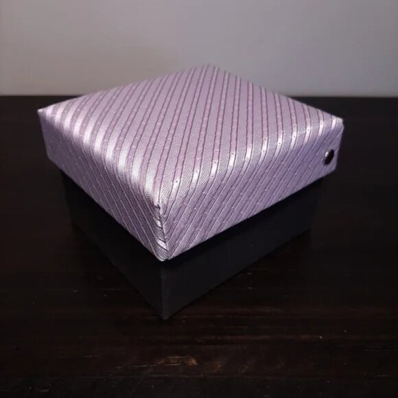 NEW 3-Pc Boxed Gift Tie Set Coordinated Print Cuff Links Hankerchief Hand Sewn - Picture 2 of 4